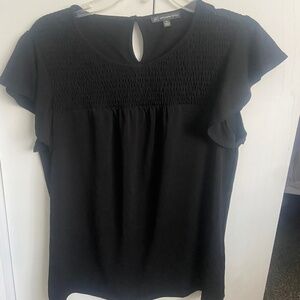 Black tunic blouse medium Adrianna Papell short sleeve